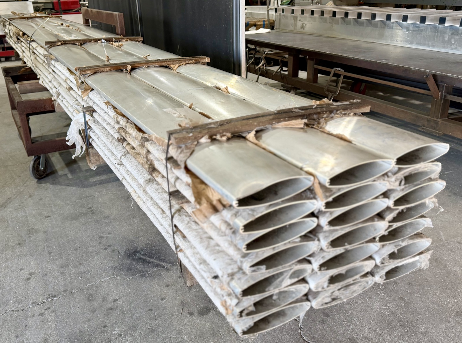 Full lot of aluminum airfoil extrusions