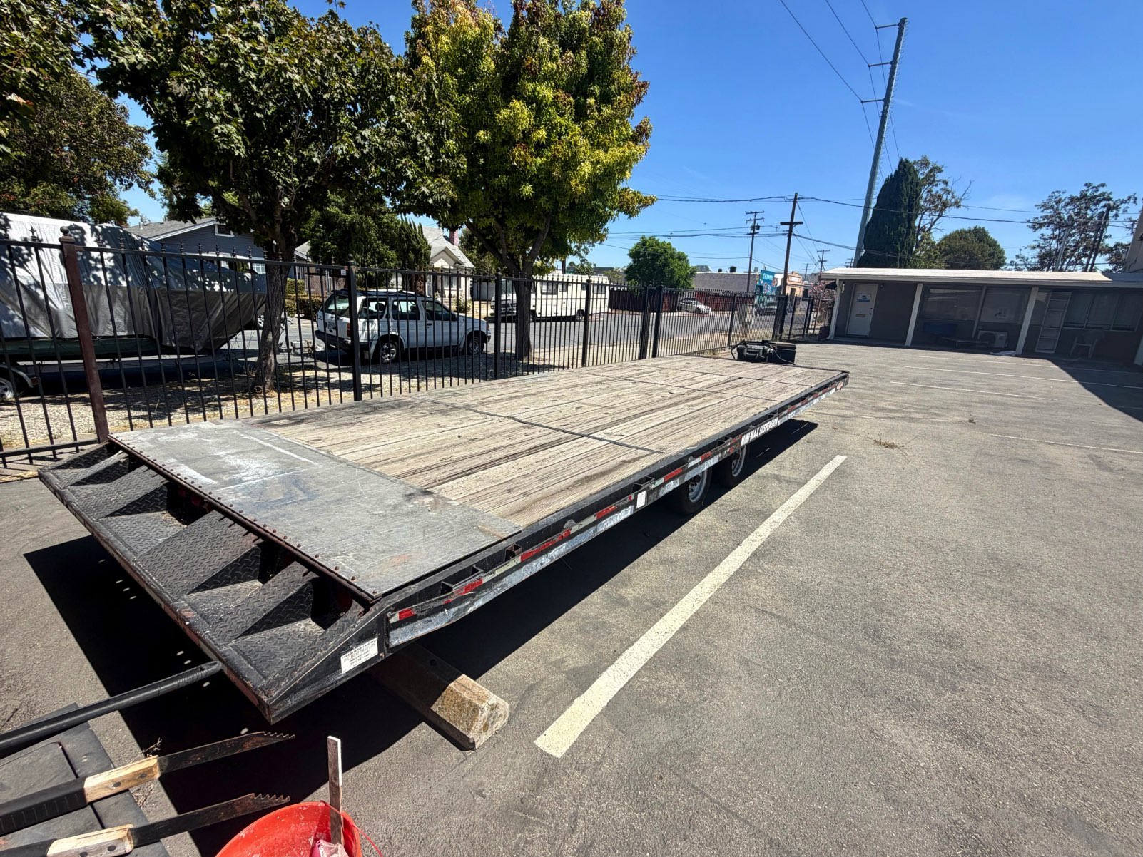 Full 24-foot wood deck viewed from the rear