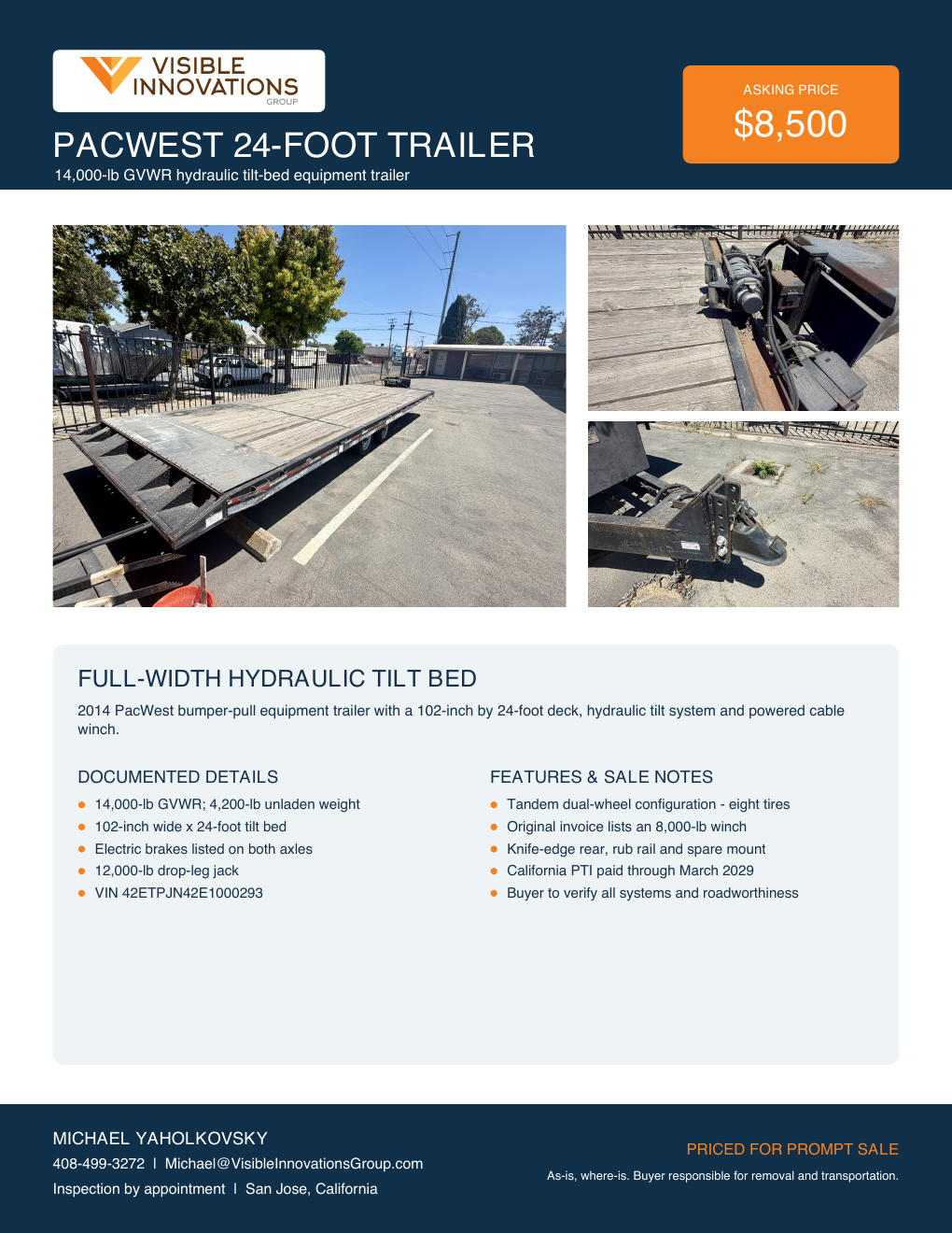 Preview of the PacWest 24-foot trailer sales flyer