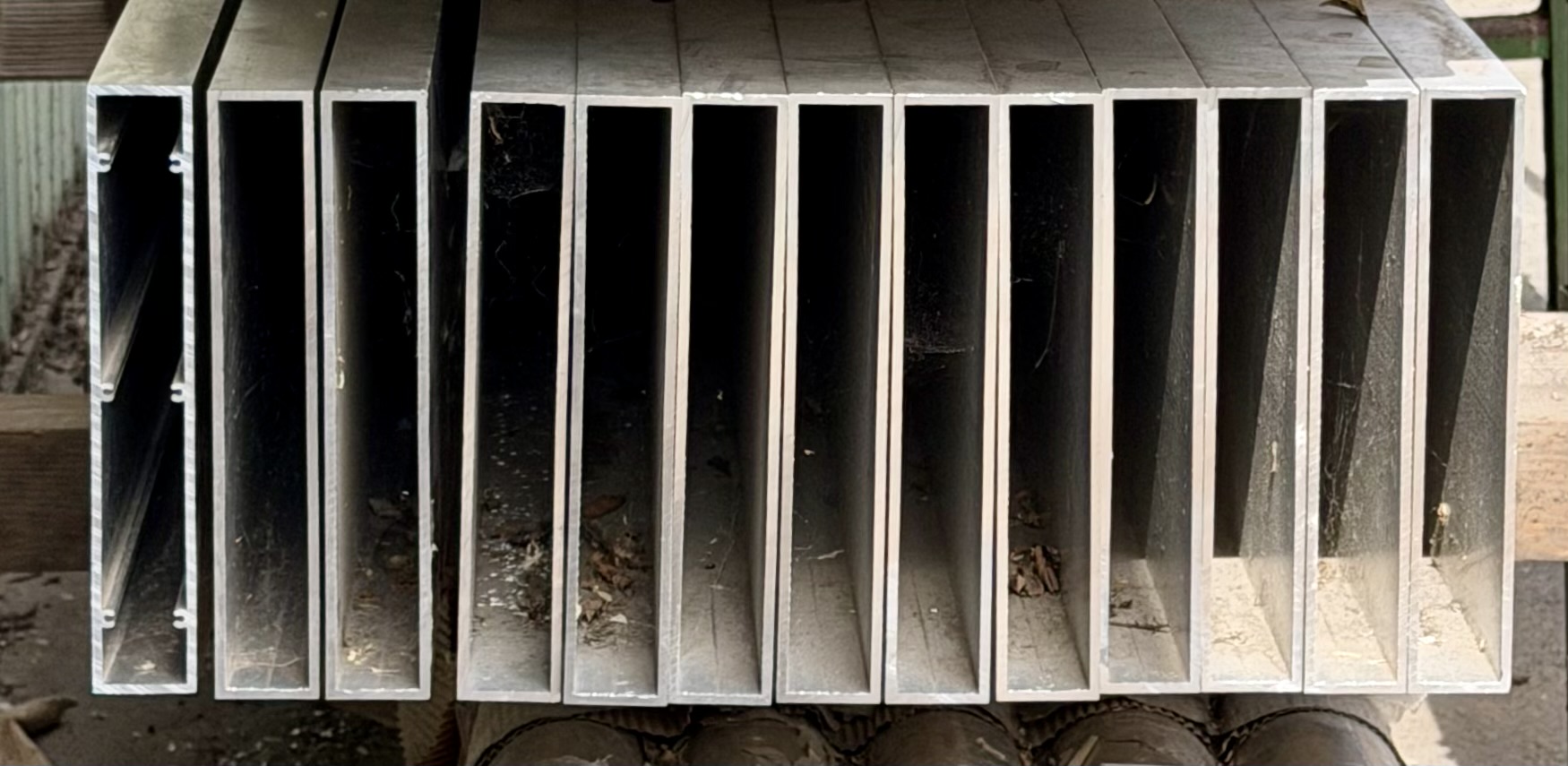 2 × 12 × 3/16-inch aluminum tube