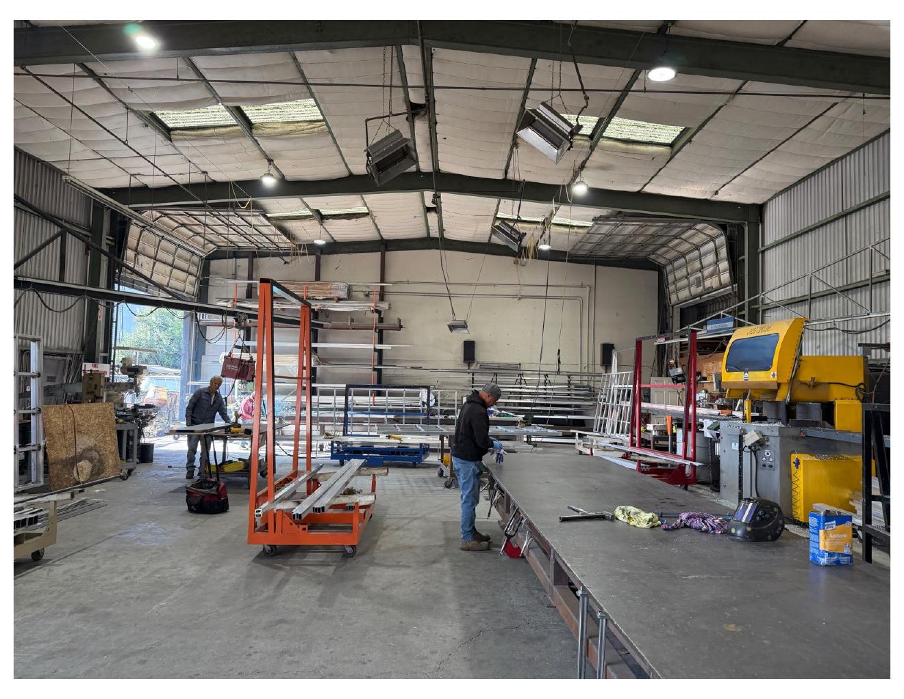 Large fabrication table in the San Jose shop